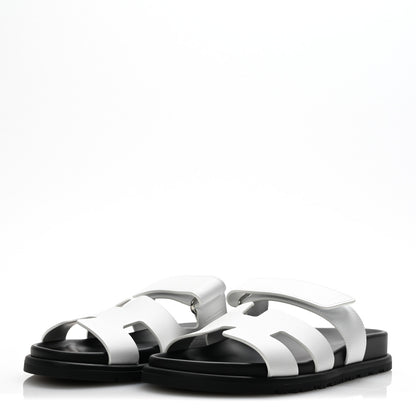 Hermes Calfskin Womens Chypre Sandals 36 White 4 of 10
