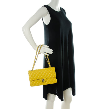 Chanel Lambskin Quilted Medium Double Flap Yellow 2 of 8