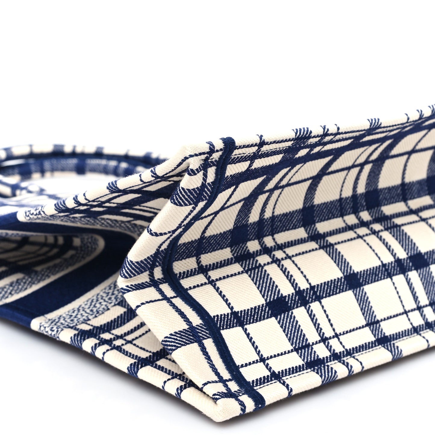 Canvas Embroidered Large Check'n'Dior Book Tote Blue