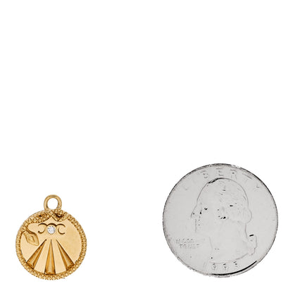Foundrae 18K Yellow Gold Diamond Baby Mind Body Soul Wholeness Medallion Pendant 2 of 4