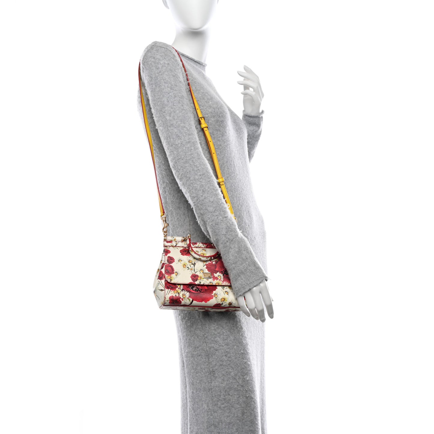 Dauphine Floral Print Small Miss Sicily Satchel White Multicolor