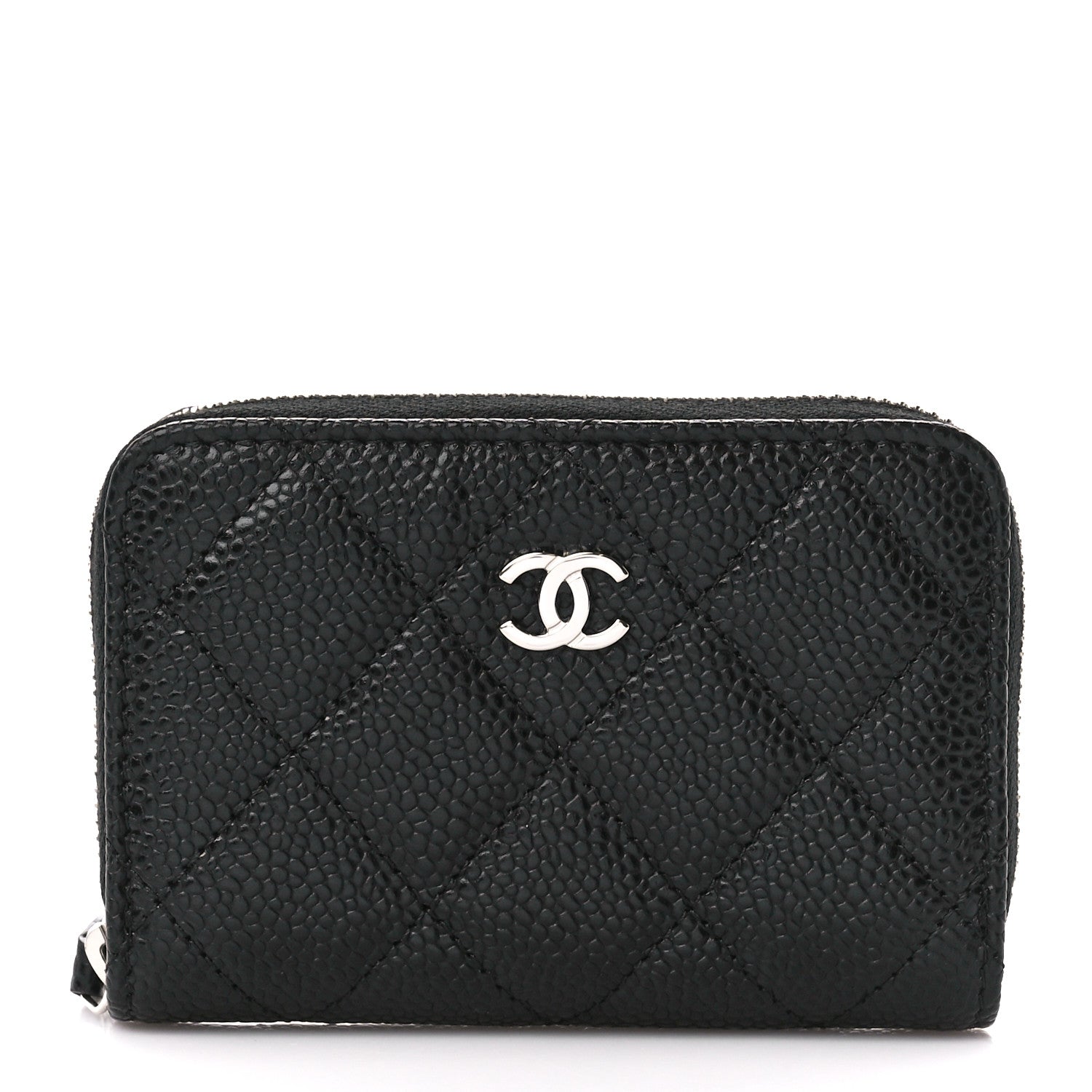 Chanel Caviar Quilted Zip Coin Purse Black 1 of 11