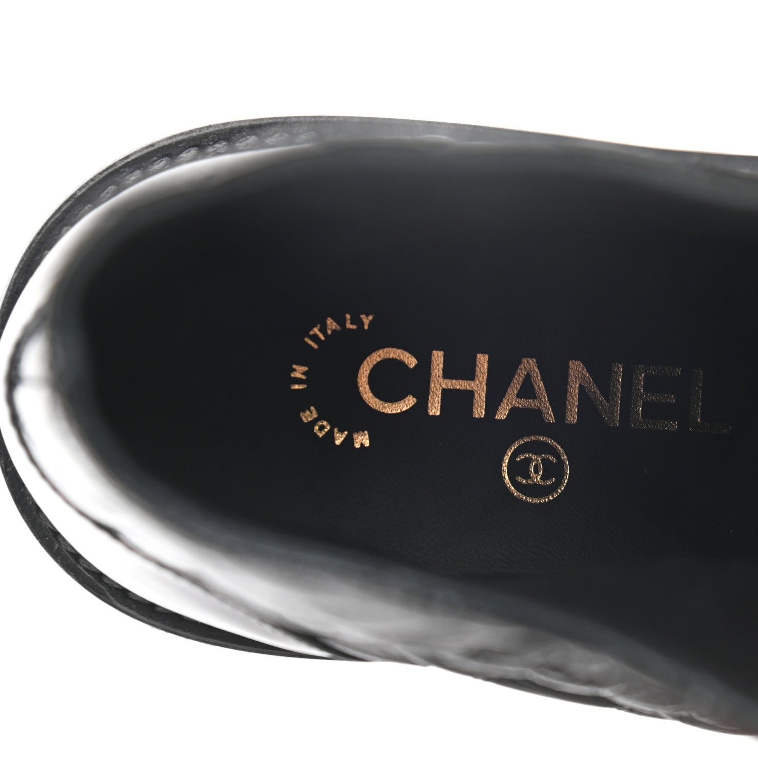 Chanel Shiny Calfskin Quilted Lace Up Combat Boots 36.5 Black 7 of 9