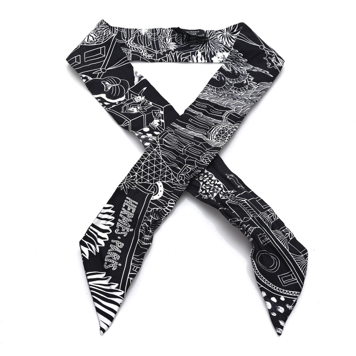 Silk Animapolis Twilly Black White