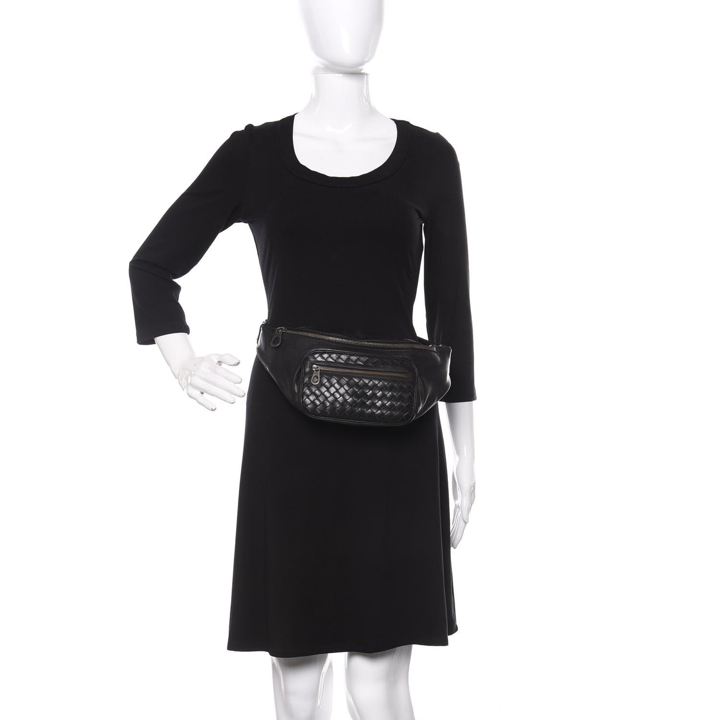 Nappa Intrecciato Belt Bag Black