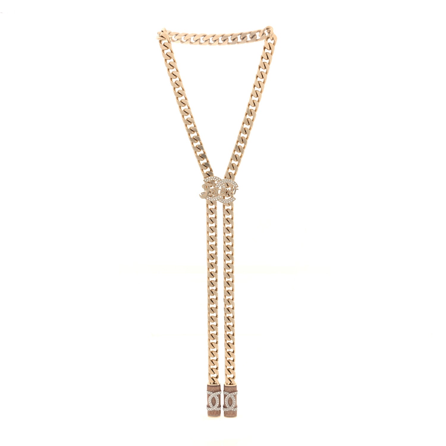 Chanel Crystal CC Forever Necklace Gold 3 of 6