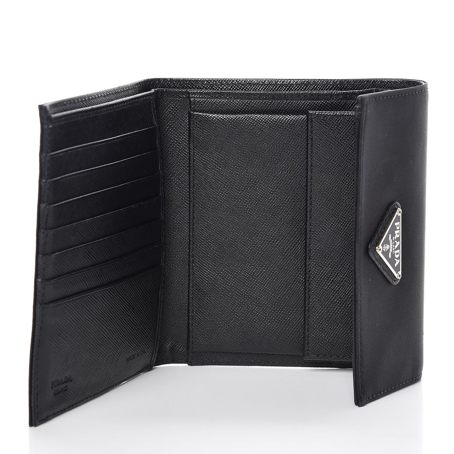 Tessuto Nylon French Wallet Black