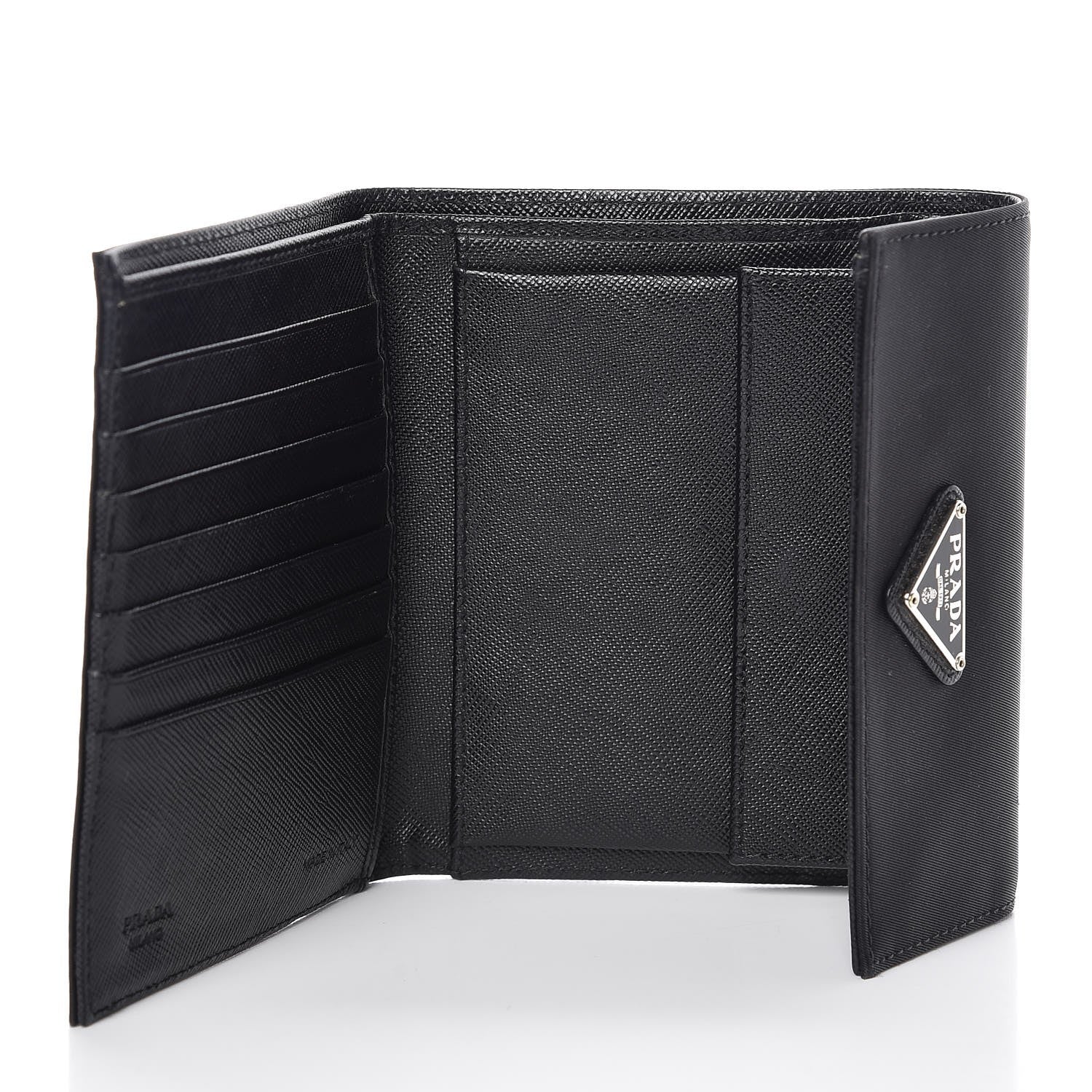 Prada Tessuto Nylon French Wallet Black 5 of 10