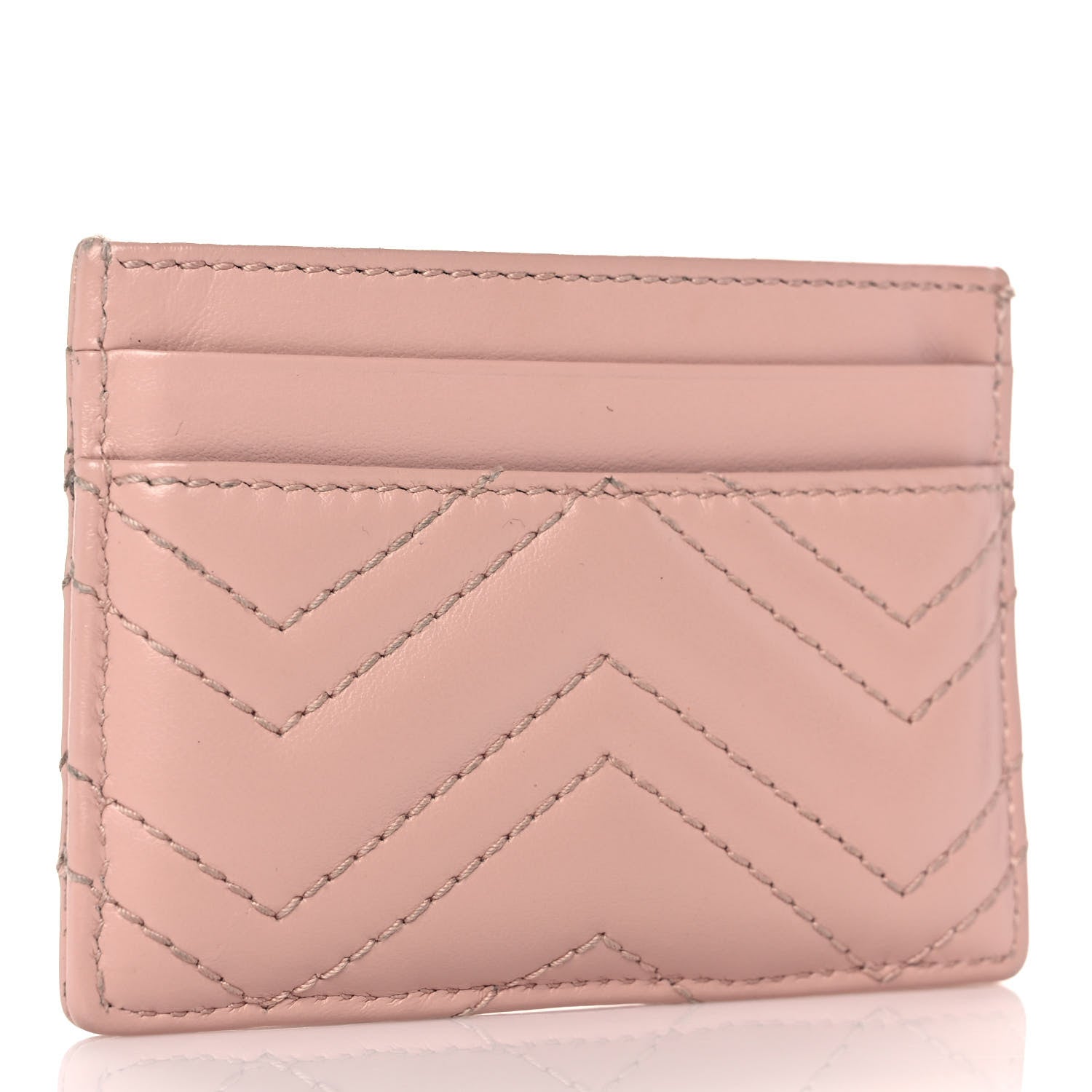 Gucci Calfskin Matelasse GG Marmont Card Holder Perfect Pink 3 of 13