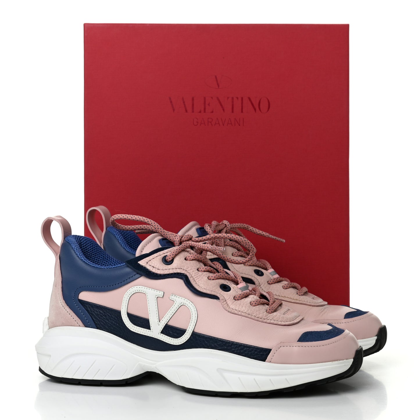 Calfskin Split Shegoes Sneakers 38 Rose Quartz Navy