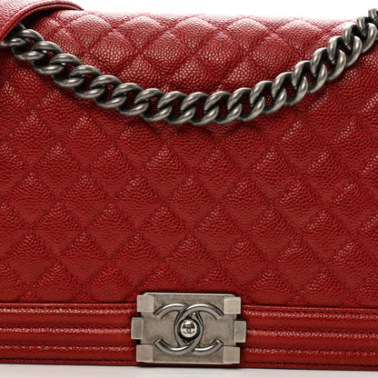 Chanel Caviar Quilted New Medium Boy Flap Dark Red 5 of 10
