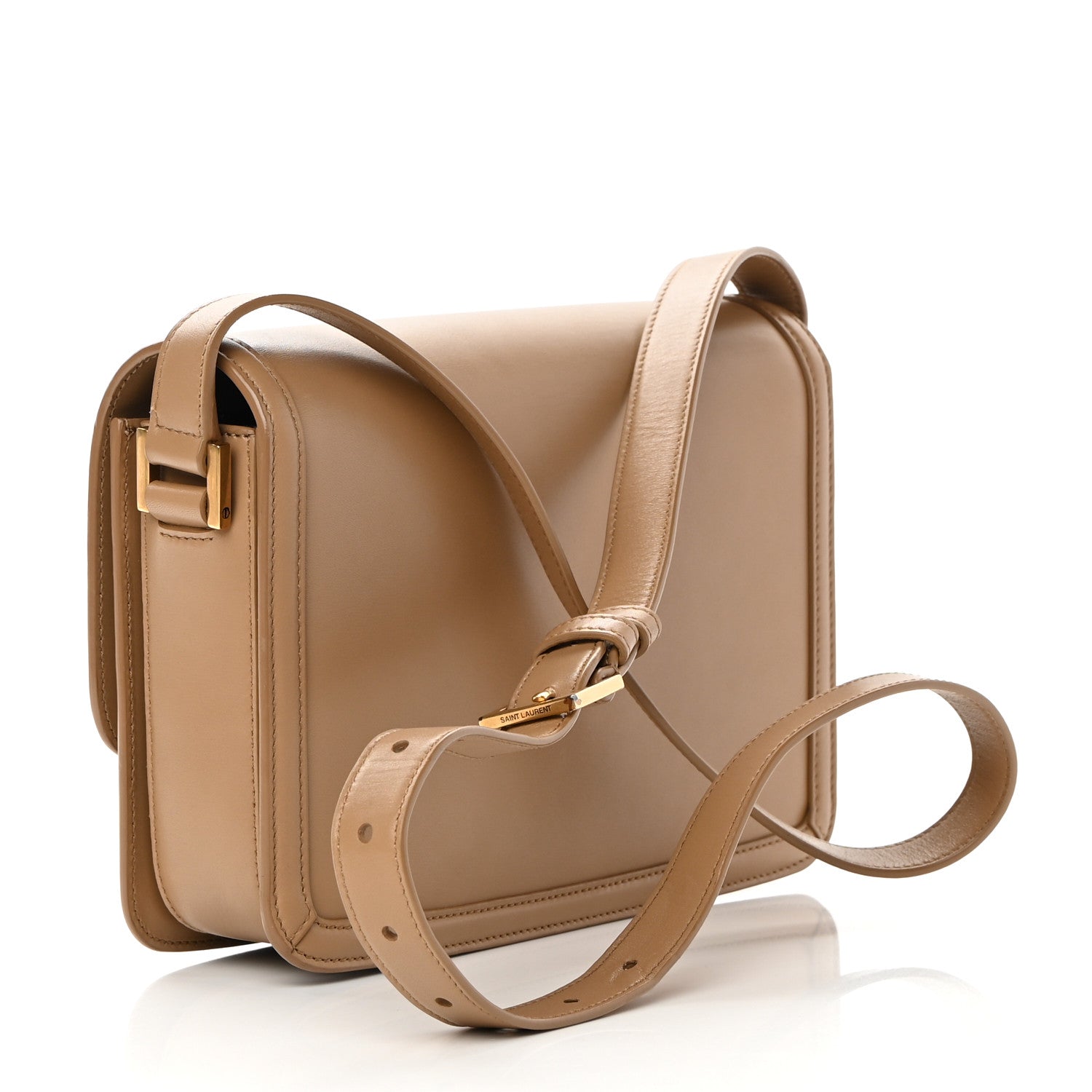 Saint Laurent Box Calfskin Monogram Medium Solferino Satchel Natural Tan 3 of 13