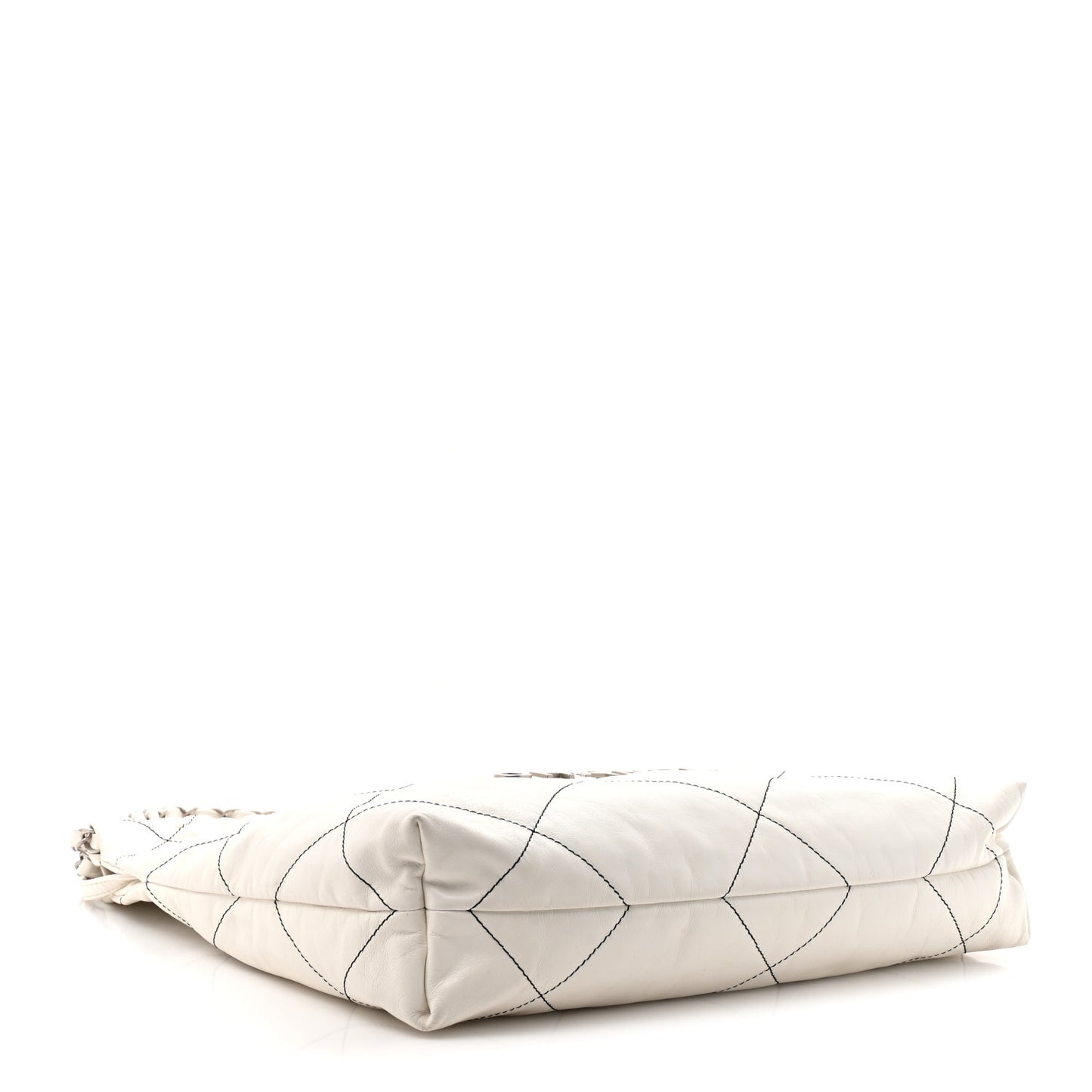 Shiny Calfskin Quilted Small Chanel 22 White Black