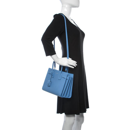 Saint Laurent Grained Calfskin Baby Sac De Jour Blue Clair 2 of 11