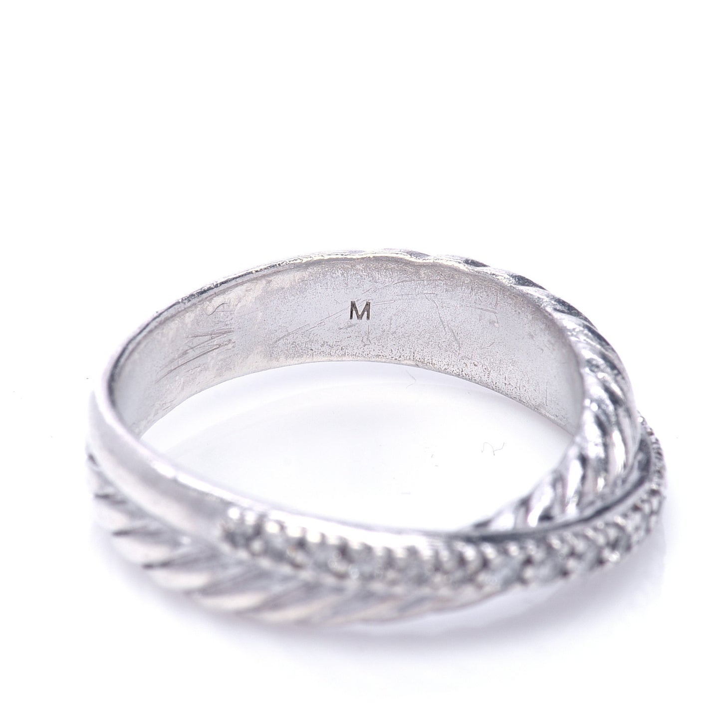Sterling Silver Diamond 5mm Crossover Ring 52 6
