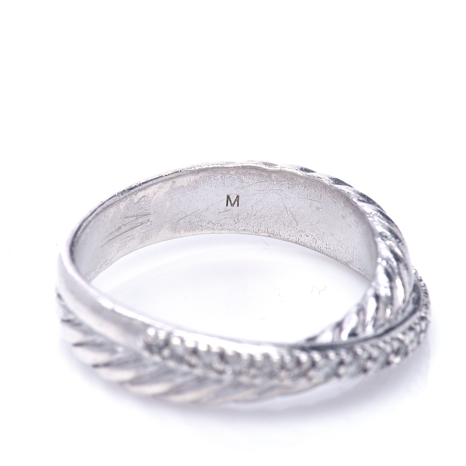 David Yurman Sterling Silver Diamond 5mm Crossover Ring 52 6 6 of 7