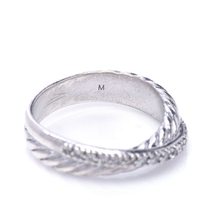 David Yurman Sterling Silver Diamond 5mm Crossover Ring 52 6 6 of 7