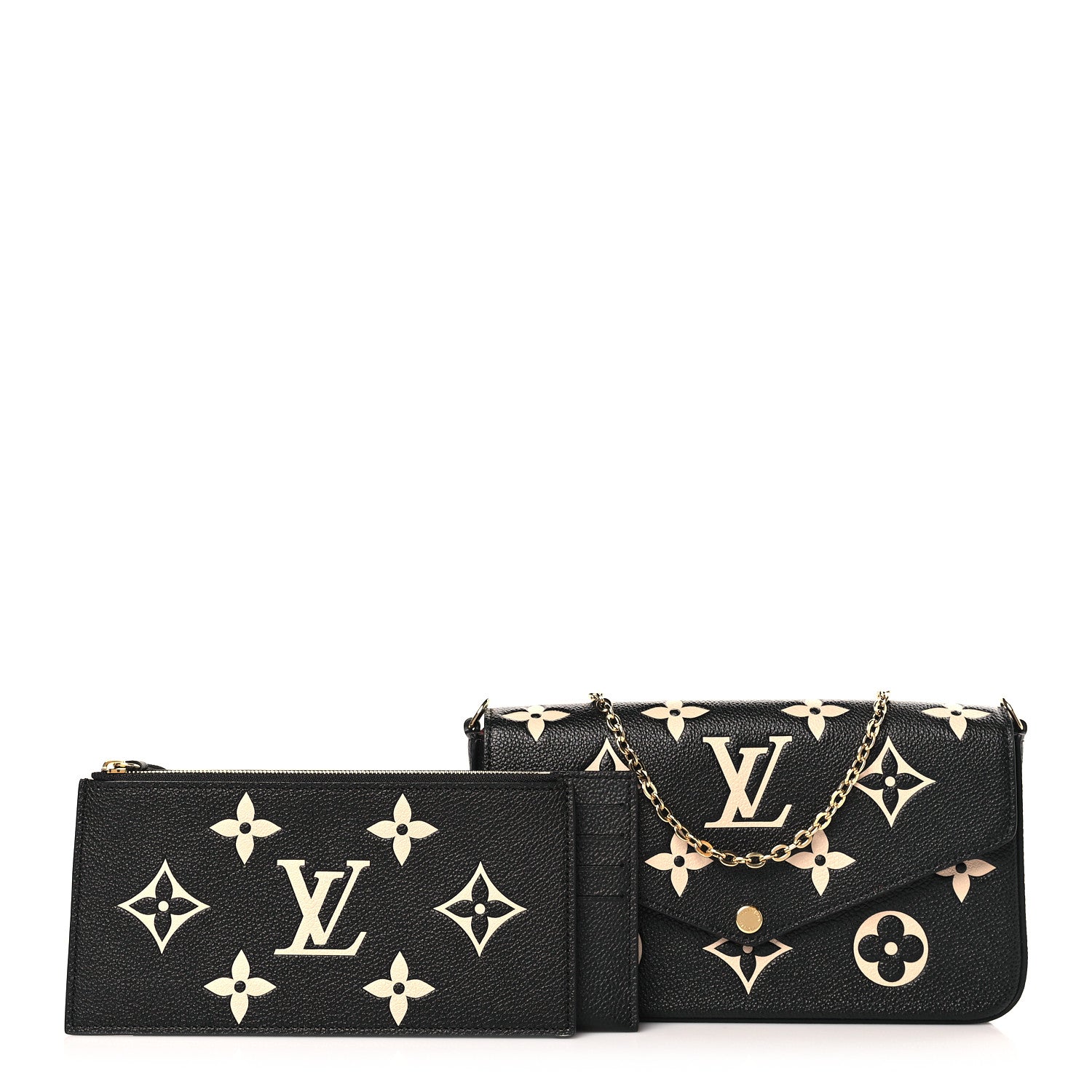 Louis Vuitton Empreinte Monogram Giant Felicie Pochette Black Beige 1 of 9