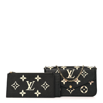 Louis Vuitton Empreinte Monogram Giant Felicie Pochette Black Beige 1 of 9