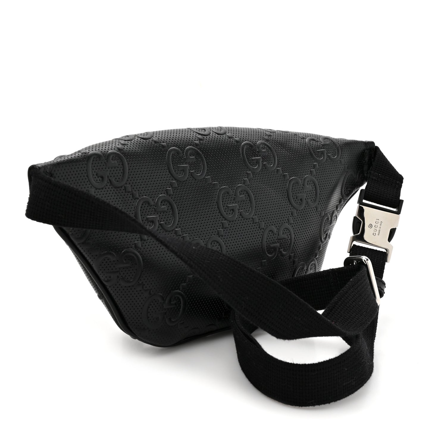 Calfskin GG Tennis Embossed Belt Bag Black
