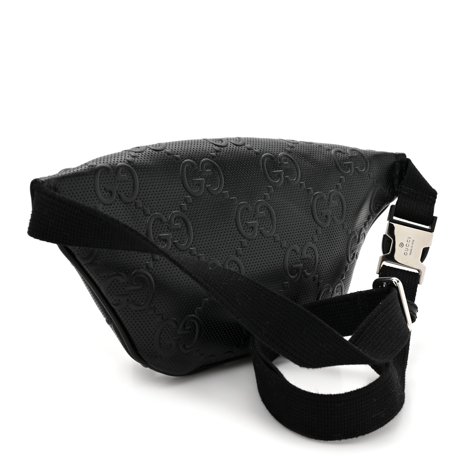 Gucci Calfskin GG Tennis Embossed Belt Bag Black 3 of 10