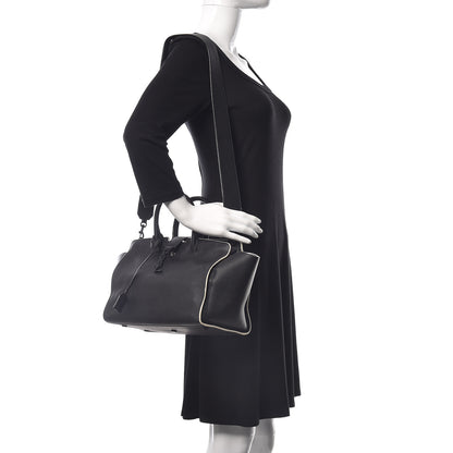 Saint Laurent Calfskin Small Monogram Downtown Cabas Black White 2 of 14