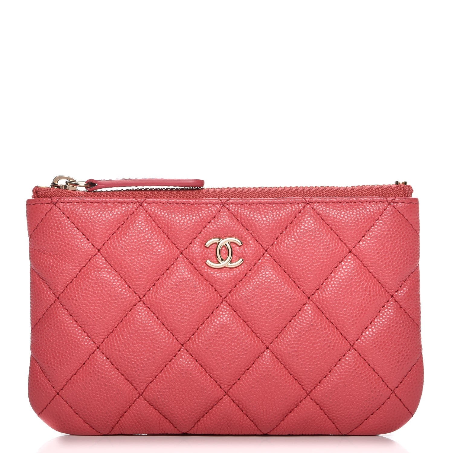 Chanel Caviar Quilted Small Cosmetic Case Dark Pink 1 of 8