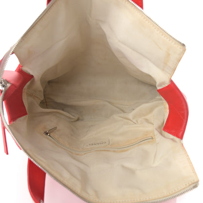 Chanel Calfskin CC Chevron All Day Long Tote Red 4 of 25