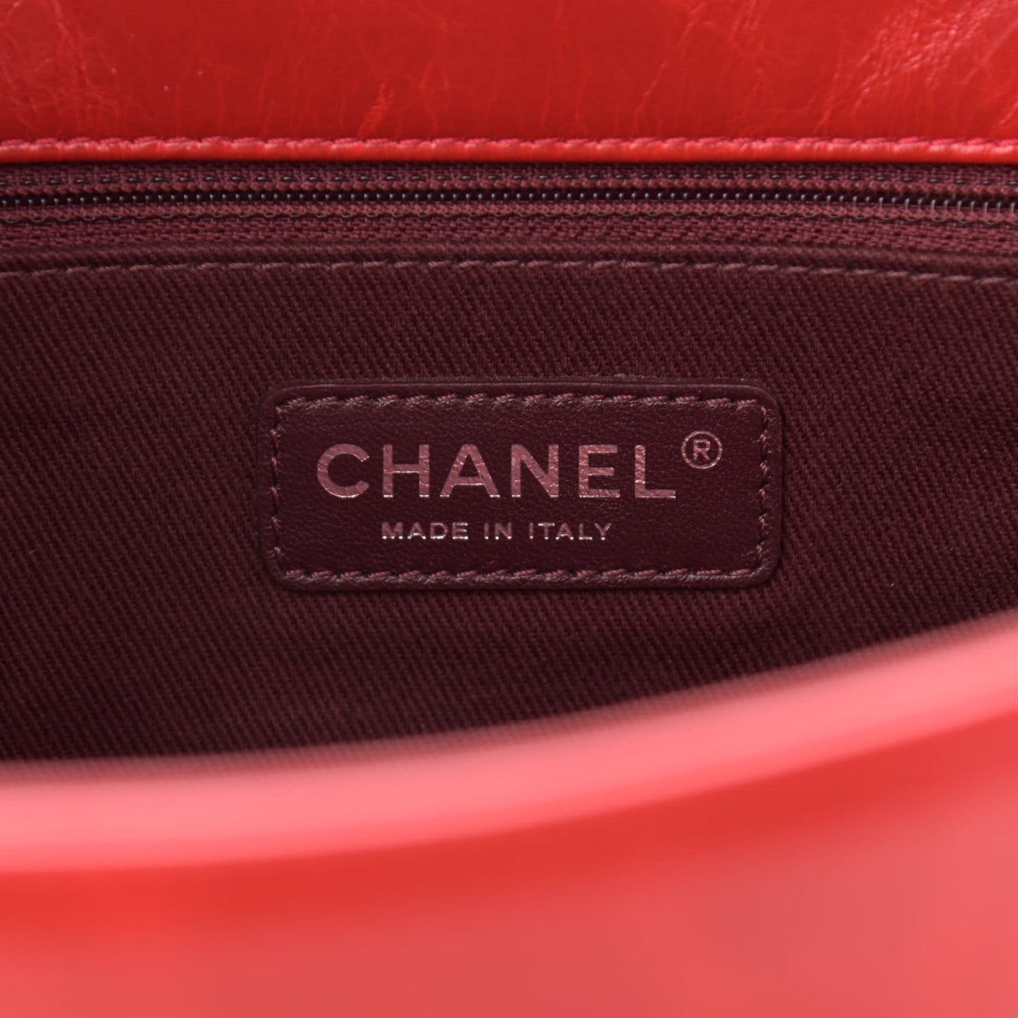 Glazed Calfskin Quilted Small CC Enchained Accordion Flap Red