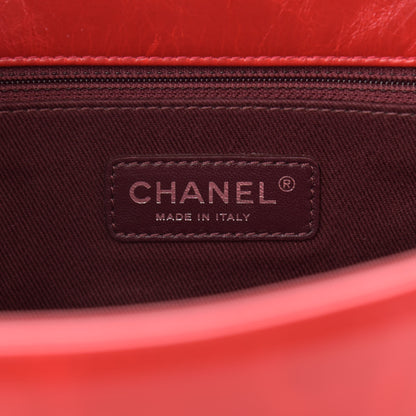 Chanel Glazed Calfskin Quilted Small CC Enchained Accordion Flap Red 7 of 10