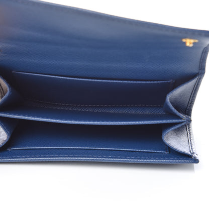 Prada Saffiano Metal Oro Chain Wallet Cobalto 5 of 8