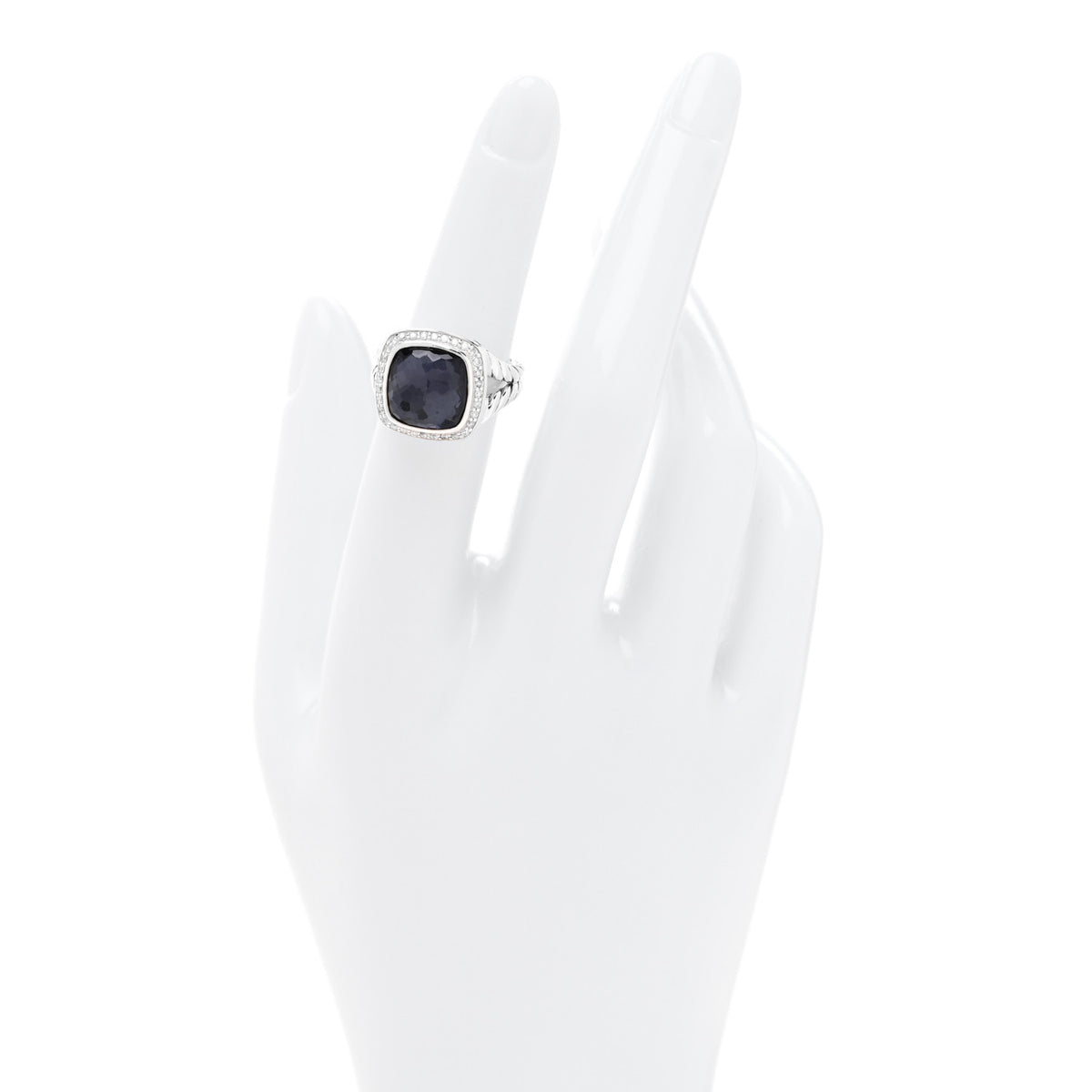David Yurman Sterling Silver Diamond Black Orchid 11mm Albion Ring 51 5.75 2 of 4