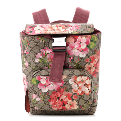 Gucci GG Supreme Monogram Blooms Small Single Buckle Backpack Beige Multicolor Dry Rose 1 of 13