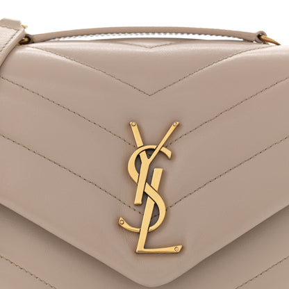 Saint Laurent Calfskin Y Quilted Monogram Small Loulou Chain Satchel Taupe 8 of 12