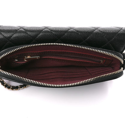 Chanel Caviar Quilted Flap Phone Holder With Chain Black 6 of 15