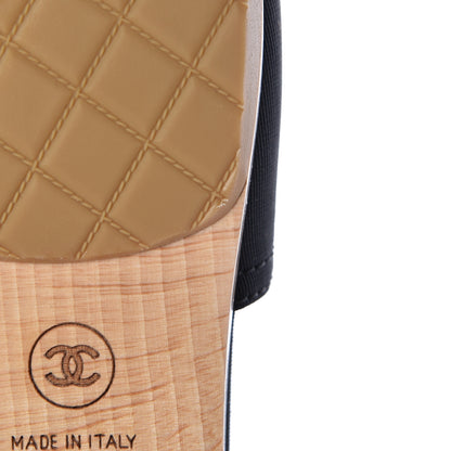 Chanel Grosgrain Camellia CC Sandal Mules 39 Black 8 of 11