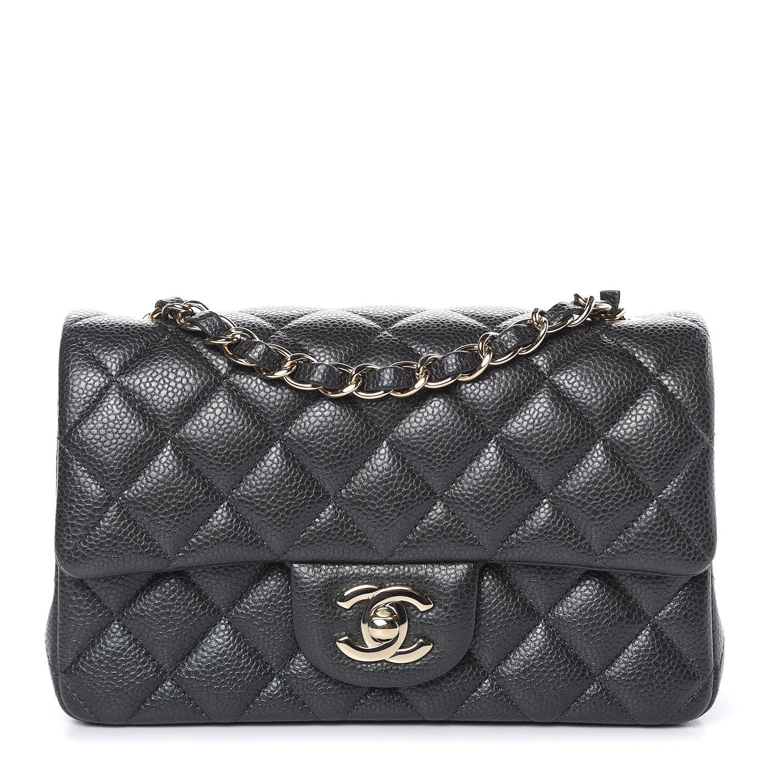 Chanel Caviar Quilted Mini Rectangular Flap Dark Grey 1 of 10
