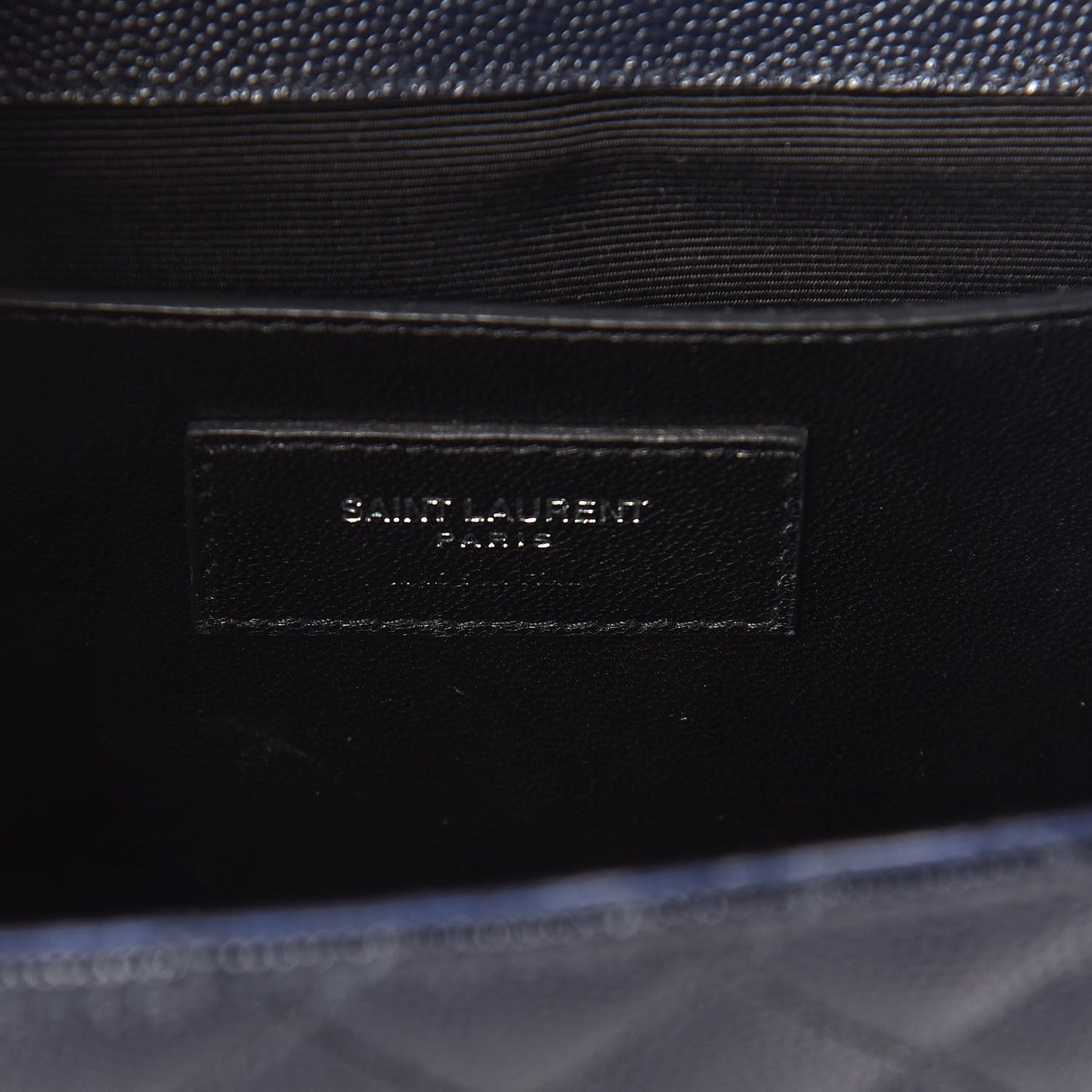Grain De Poudre Textured Mixed Matelasse Triquilt Medium Monogram Satchel Deep Marine