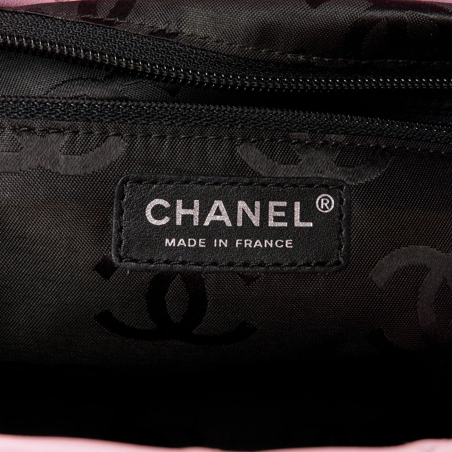 Calfskin Quilted Large Cambon Tote Pink Black