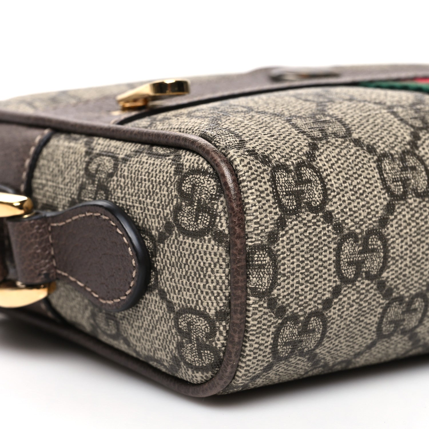 Gucci GG Supreme Monogram Web Mini Ophidia Shoulder Bag Brown 9 of 12
