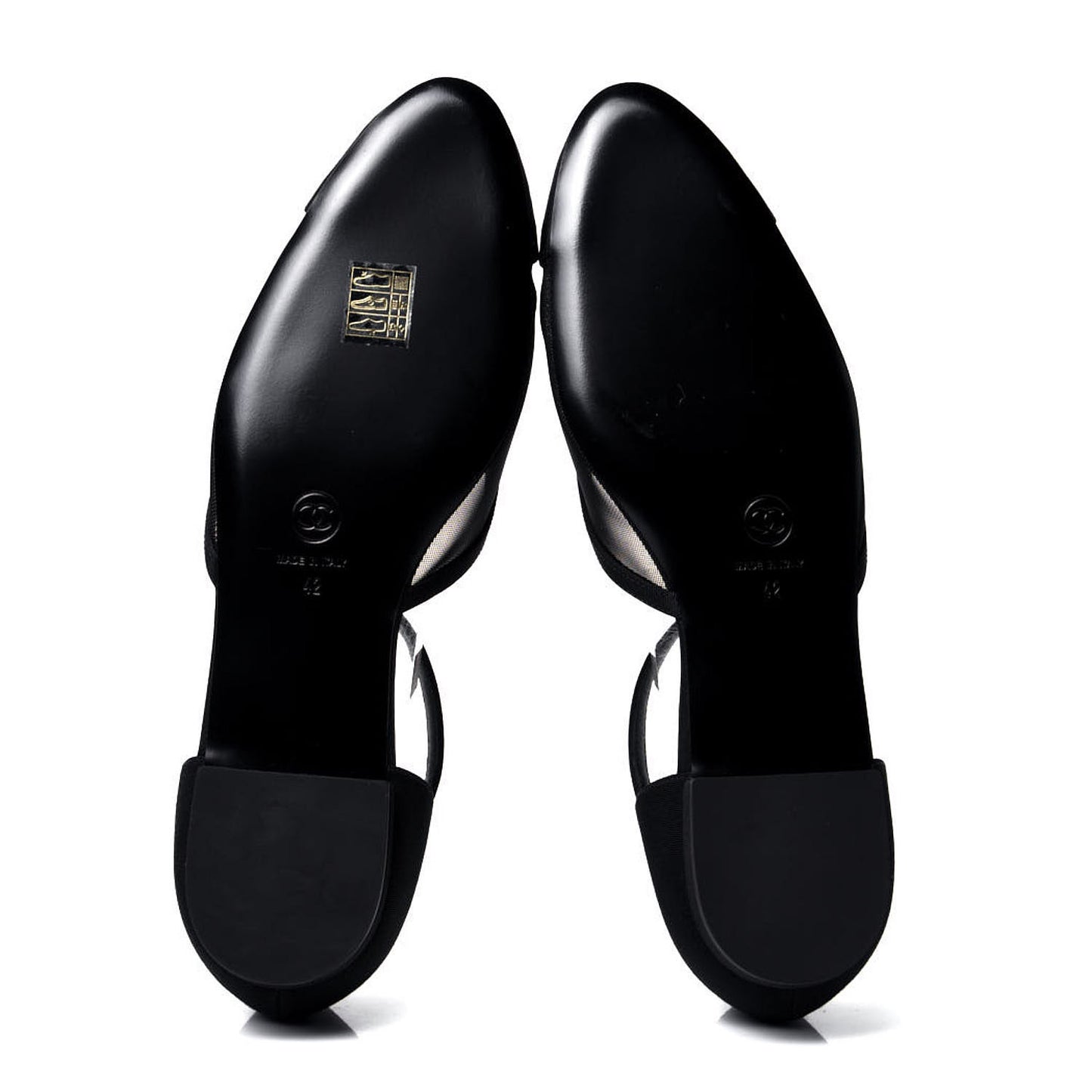 Mesh Grosgrain Cap Toe CC Flats 42 Black