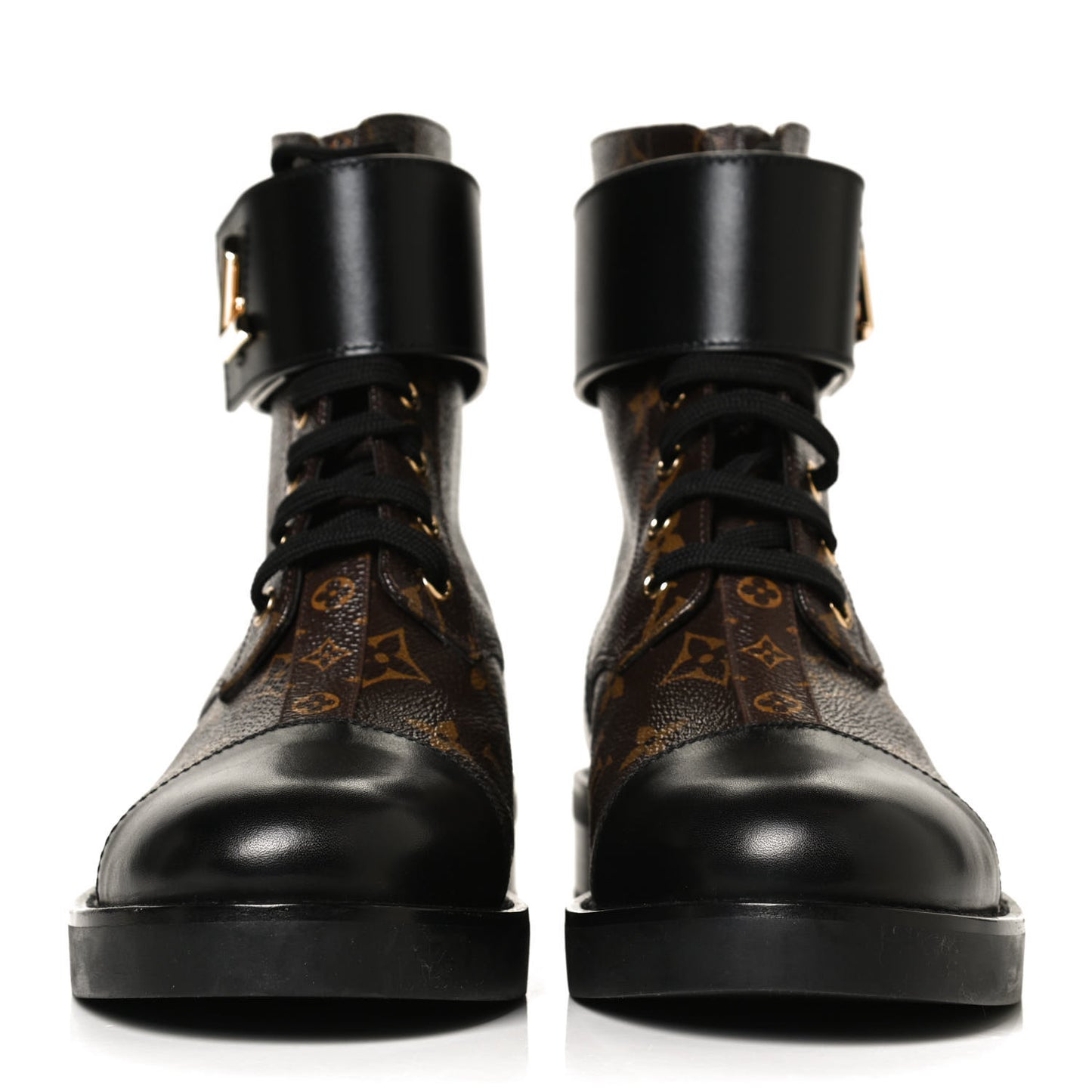 Calfskin Monogram Wonderland Flat Ranger Boots 39.5 Black