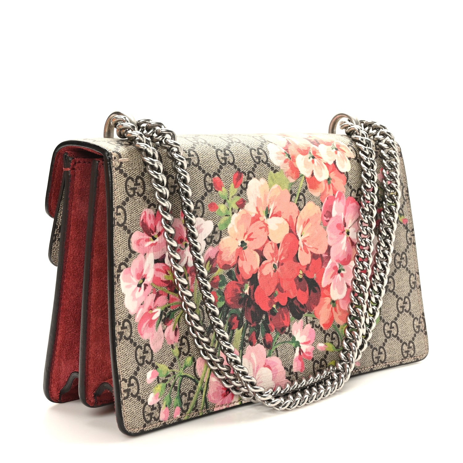 Gucci GG Supreme Monogram Blooms Small Dionysus Shoulder Bag Beige Multicolor Dry Rose 3 of 9