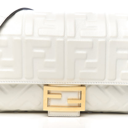 Fendi Nappa FF 1974 Embossed Baguette White 6 of 9