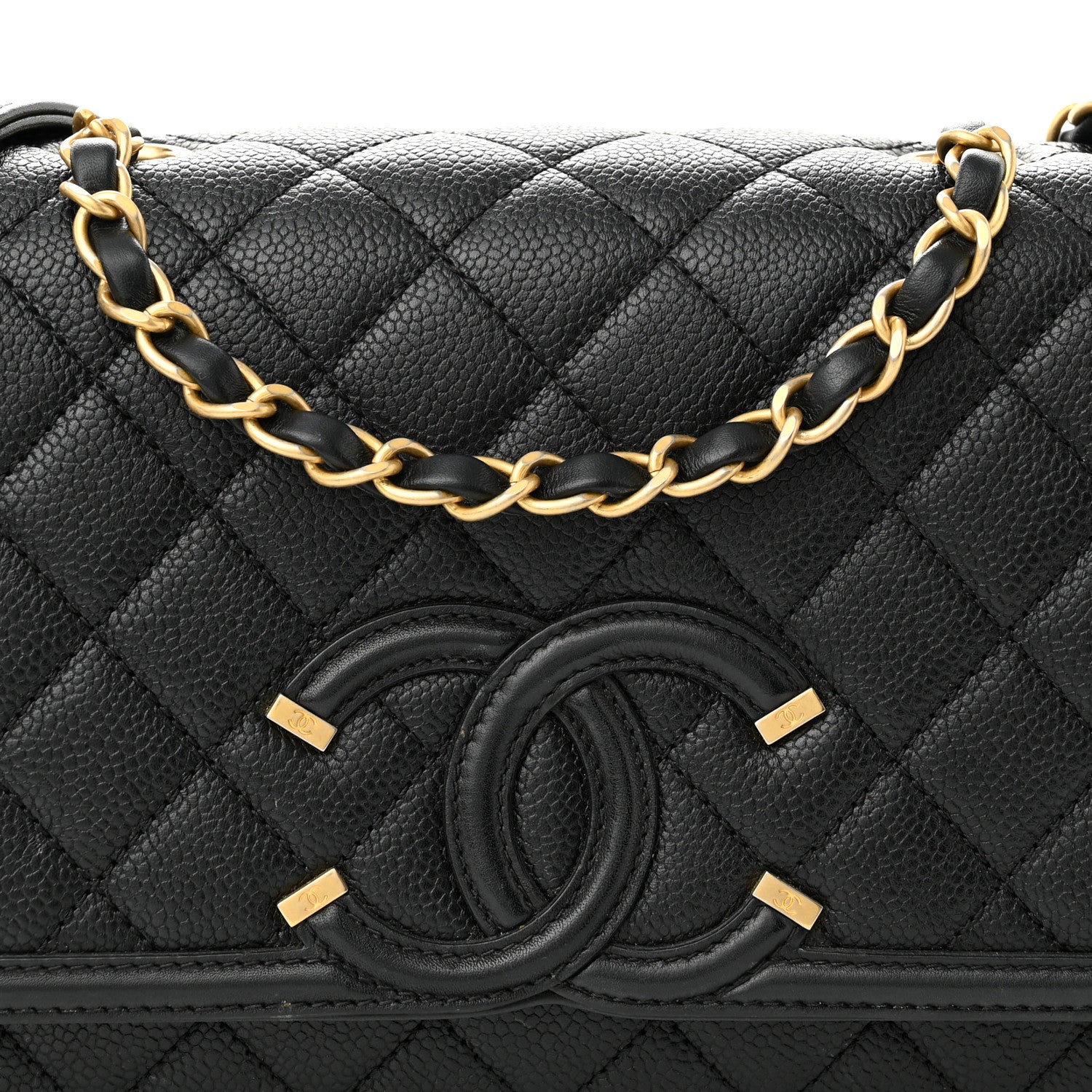 Chanel Caviar Quilted Medium CC Filigree Flap Black 8 of 12