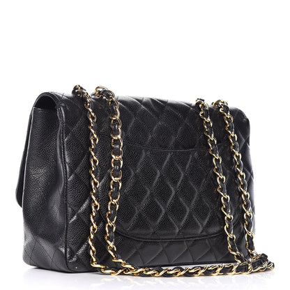 Chanel Caviar Quilted Jumbo Single Flap Black 3 of 13