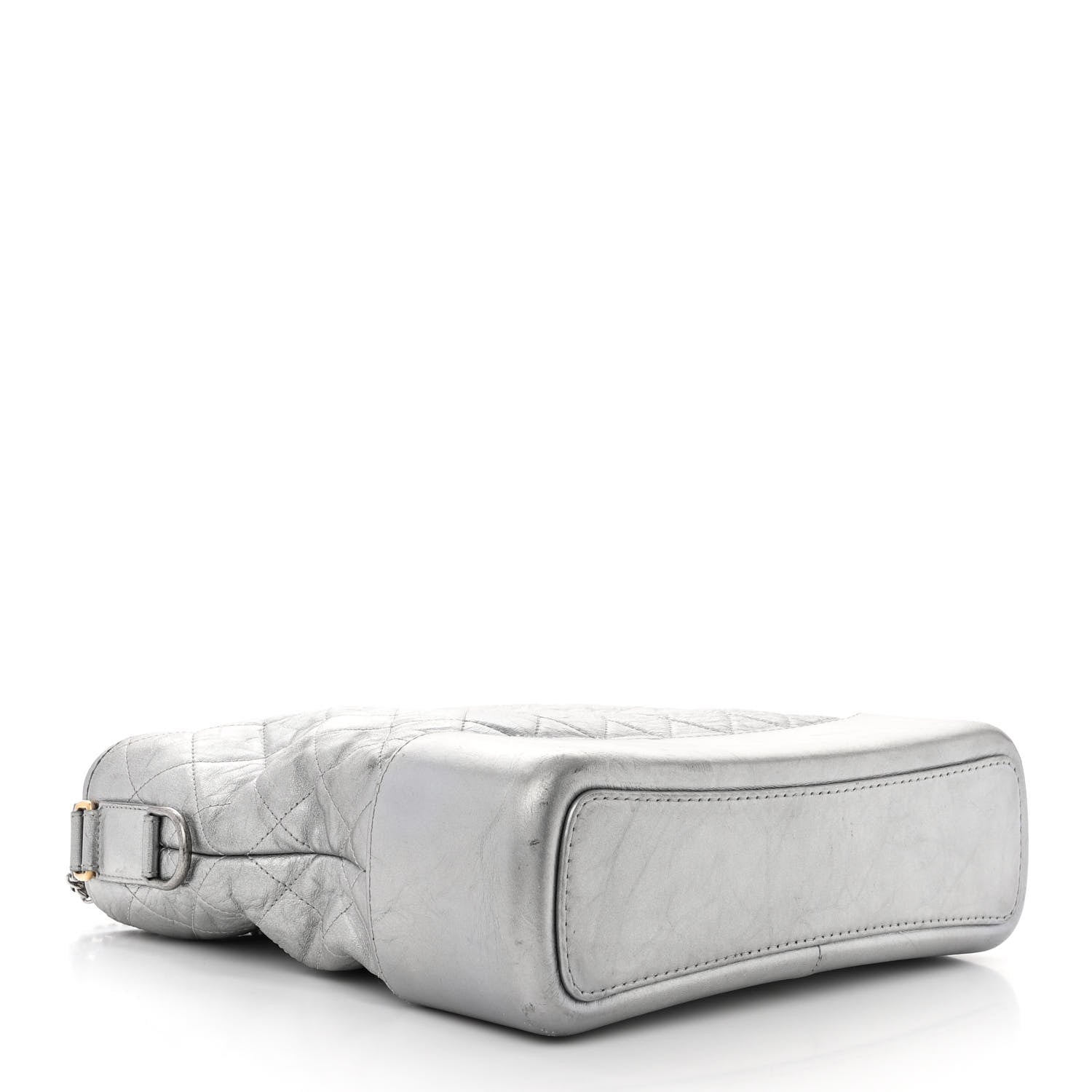 Chanel Metallic Aged Calfskin Quilted Large Gabrielle Hobo Silver 4 of 17