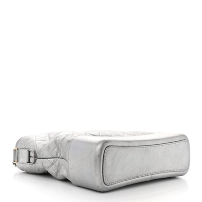 Chanel Metallic Aged Calfskin Quilted Large Gabrielle Hobo Silver 4 of 17