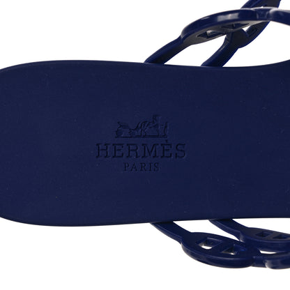 Hermes Rubber Chaine d'Ancre Island Sandals 38 Bleu Smalt 7 of 8