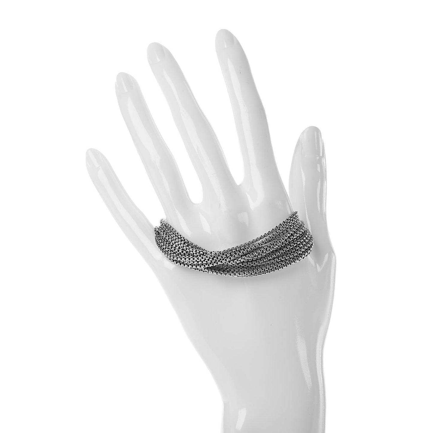 Sterling Silver Multi-Row Box Chain Bracelet